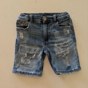 Zara | Light Blue Stretch Distressed Denim Shorts